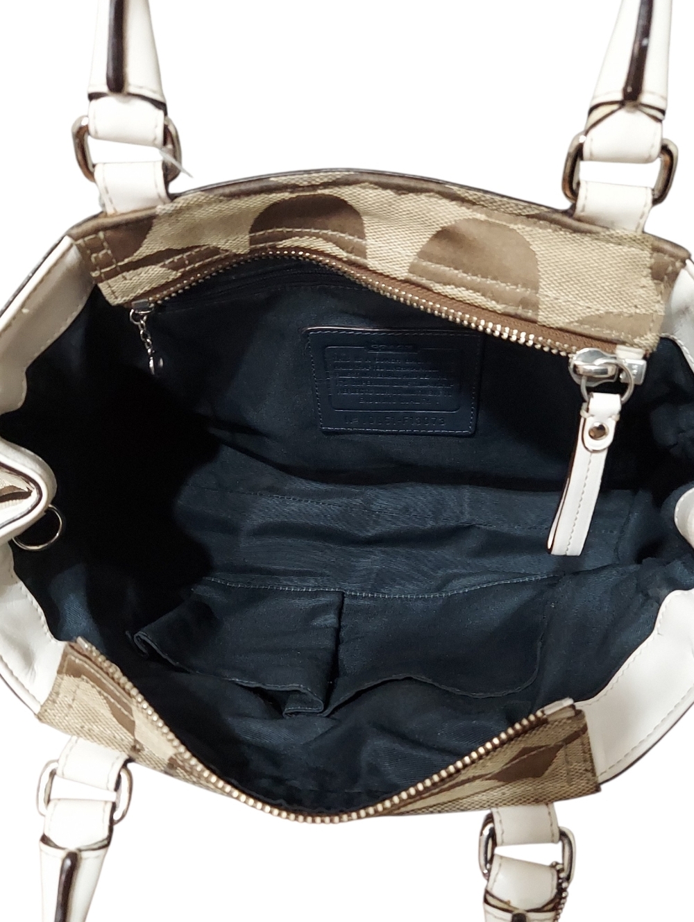 Y2K Coach 2000 Hamptons Stripe Carryall Satchel Leopard Print Jacquard & Leather - Picture 12 of 13